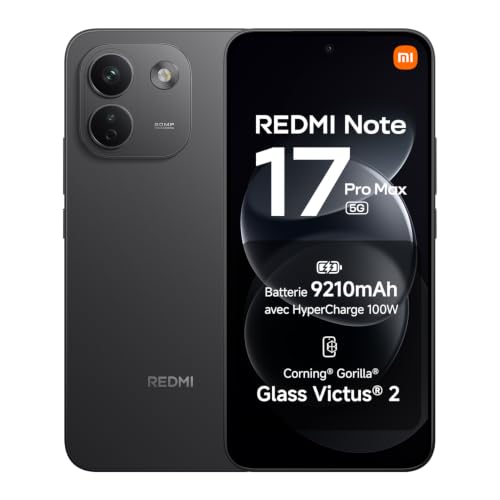REDMI Note 17 Pro Max 5G, Smartphone 8+512 Go, Noir, Batteri
