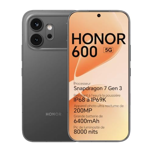 HONOR 600 5G Smartphone Téléphone, 6.57» 120Hz AMOLED Écran,