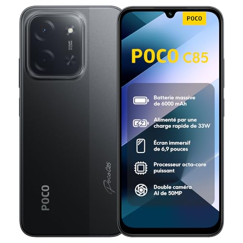 XIAOMI POCO C85 Smartphone 6+128 Go Double Caméra IA 50 MP -