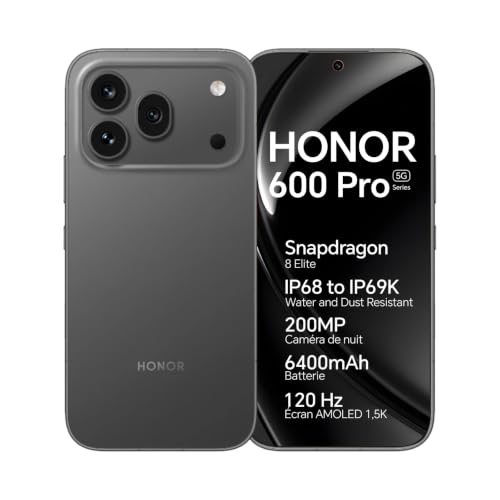 HONOR 600 Pro 5G Smartphone, 12+512GB, Écran AMOLED 6,57″ 12