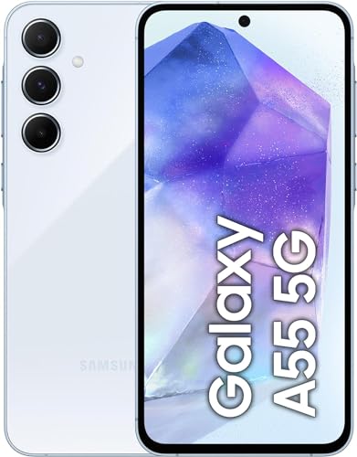 Samsung tel - Smartphone 5G 6,5 Pouces 8+128 Go A55 Bleu Cla