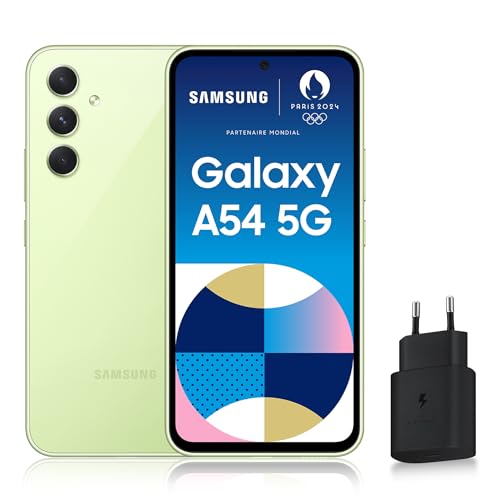 Samsung Galaxy A54 Smartphone Android 5G, 128 Go, Chargeur s